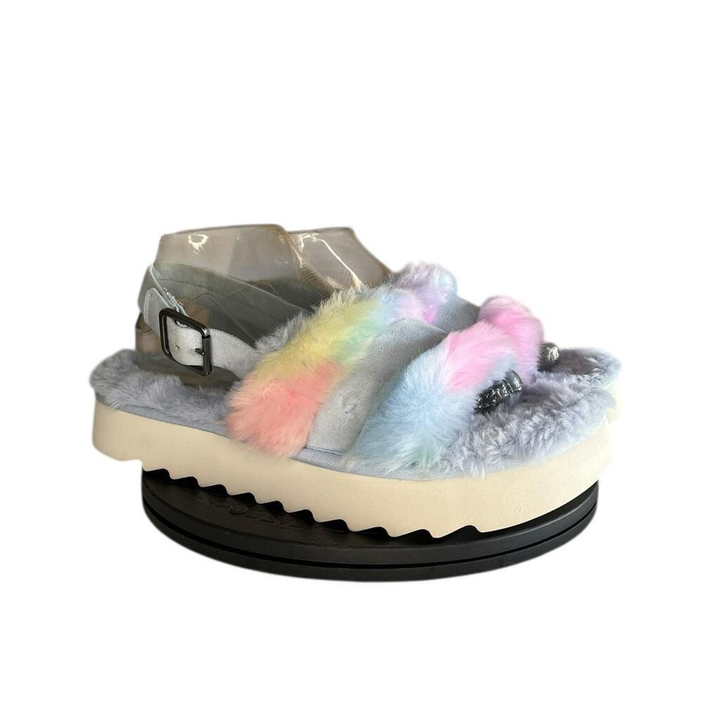 Koolaburra by UGG Fuzz'd Out Adjustable Slide Sandals Size 10 Multicolored - Picture 3 of 6